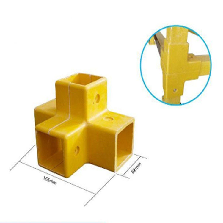 ความต้านทาน UV อุปกรณ์เสริมเส้นใยแก้ว FRP Connectors For Square Tube,FRP Square Tube Fittings