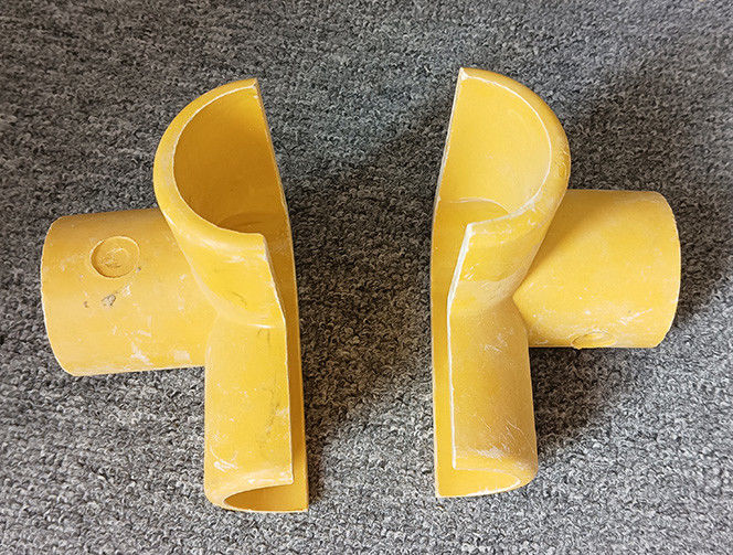 50 มิลลิเมตร ท่อกลม สายใยแก้ว FRP Handrail การติดตั้งเอลโคเบส Tee สายสี่ทาง