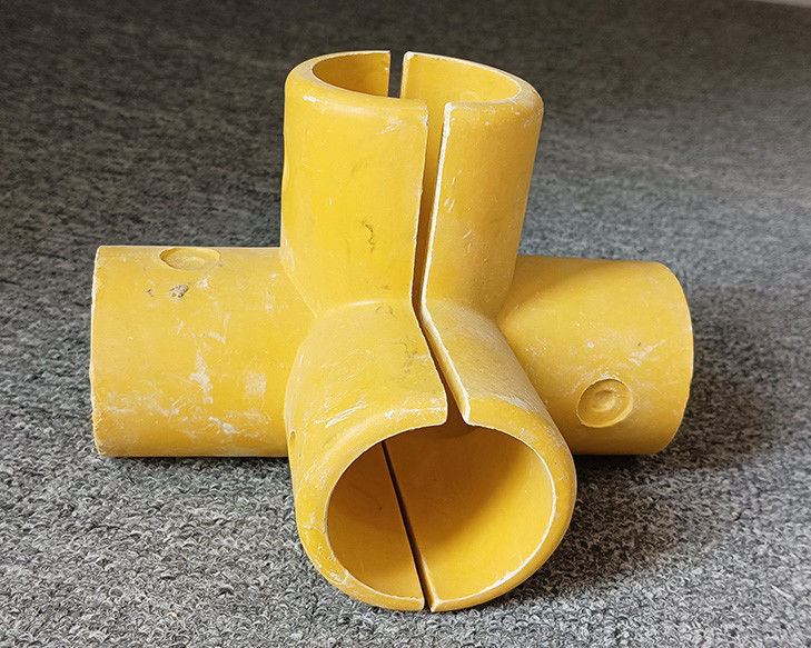 50 มิลลิเมตร ท่อกลม สายใยแก้ว FRP Handrail การติดตั้งเอลโคเบส Tee สายสี่ทาง