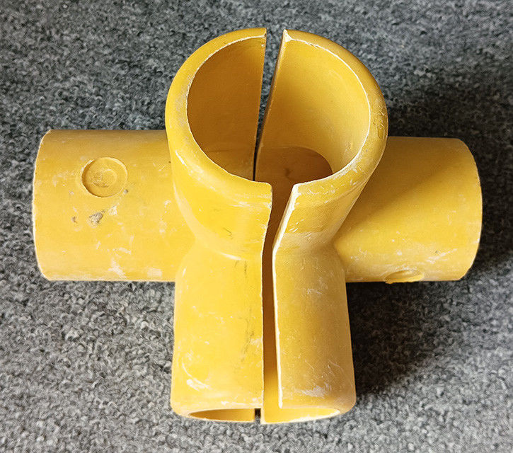 50 มิลลิเมตร ท่อกลม สายใยแก้ว FRP Handrail การติดตั้งเอลโคเบส Tee สายสี่ทาง