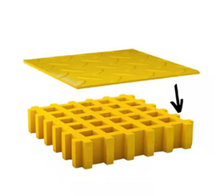 การปรับปรุง Frp Grating Pattern Cover Plate Frp Grille Plate ติดถนนทางเดิน Grate สําหรับแผ่นพื้น